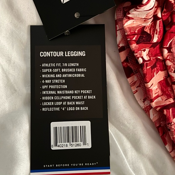 Four laps Leggings Confetti camp size Small $108 New With Tags Red - Picture 5 of 8